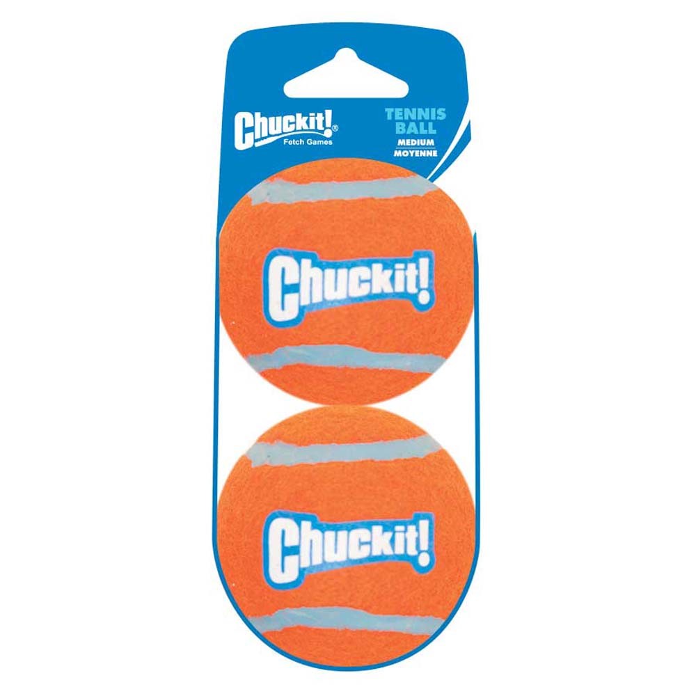 Chuckit! Tennis Ball Dog Toy Shrink Sleeve Orange/Orange Medium 2 Pack