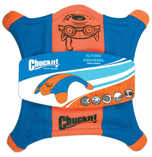 Chuckit! Flying Squirrel Dog Toy Blue, Orange Large