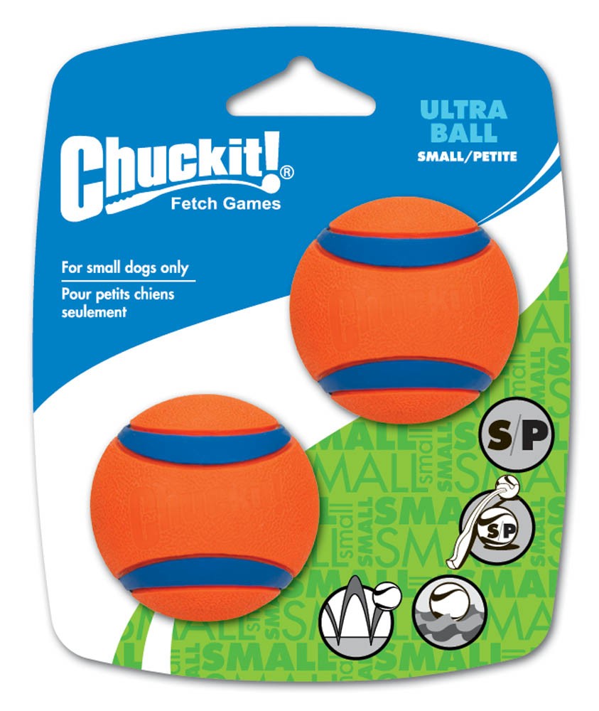 Chuckit! Ultra Ball Dog Toy Blue, Orange 2 Pack Small