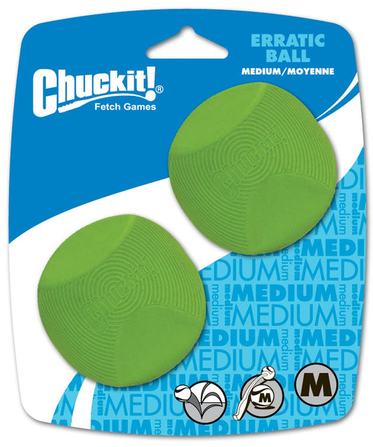 Chuckit! Erratic Dog Toy Ball Green 2 Pack Medium