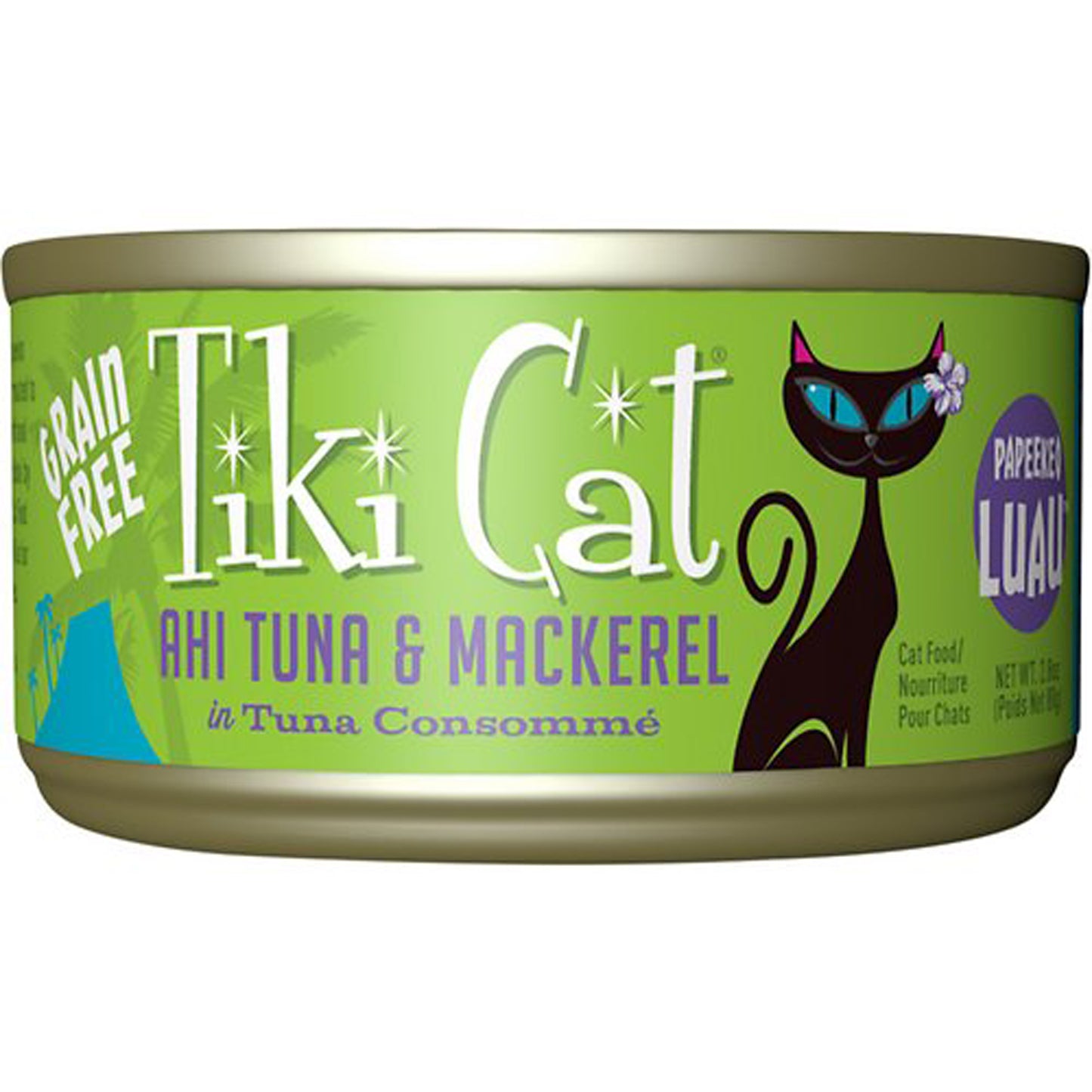 Tiki Pets Cat Papeeko Luau Ahi Tuna and Mackerel 2.8Oz (Case Of 12)