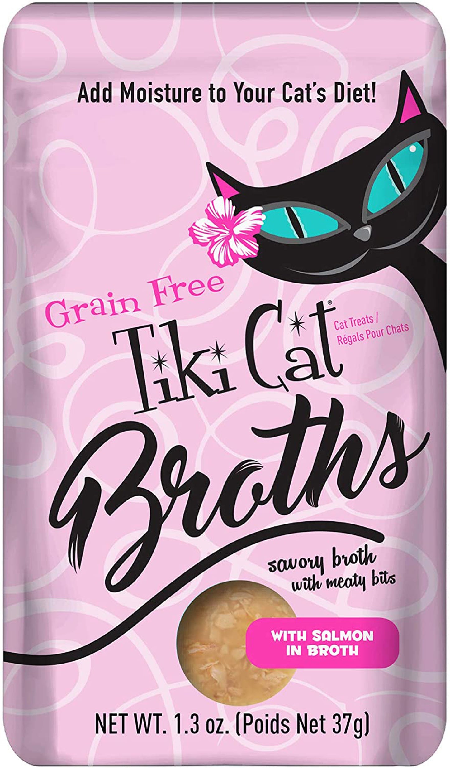 Tiki Pets Cat Broth Salmon 1.3oz. Pouch (Case Of 12)