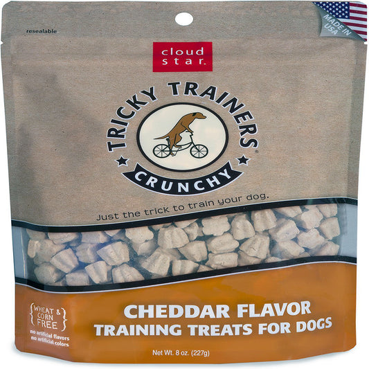 Cloud Star Crunchy Tricky Trainers Cheddar Flavor Dog Treats, 8-Oz. Bag