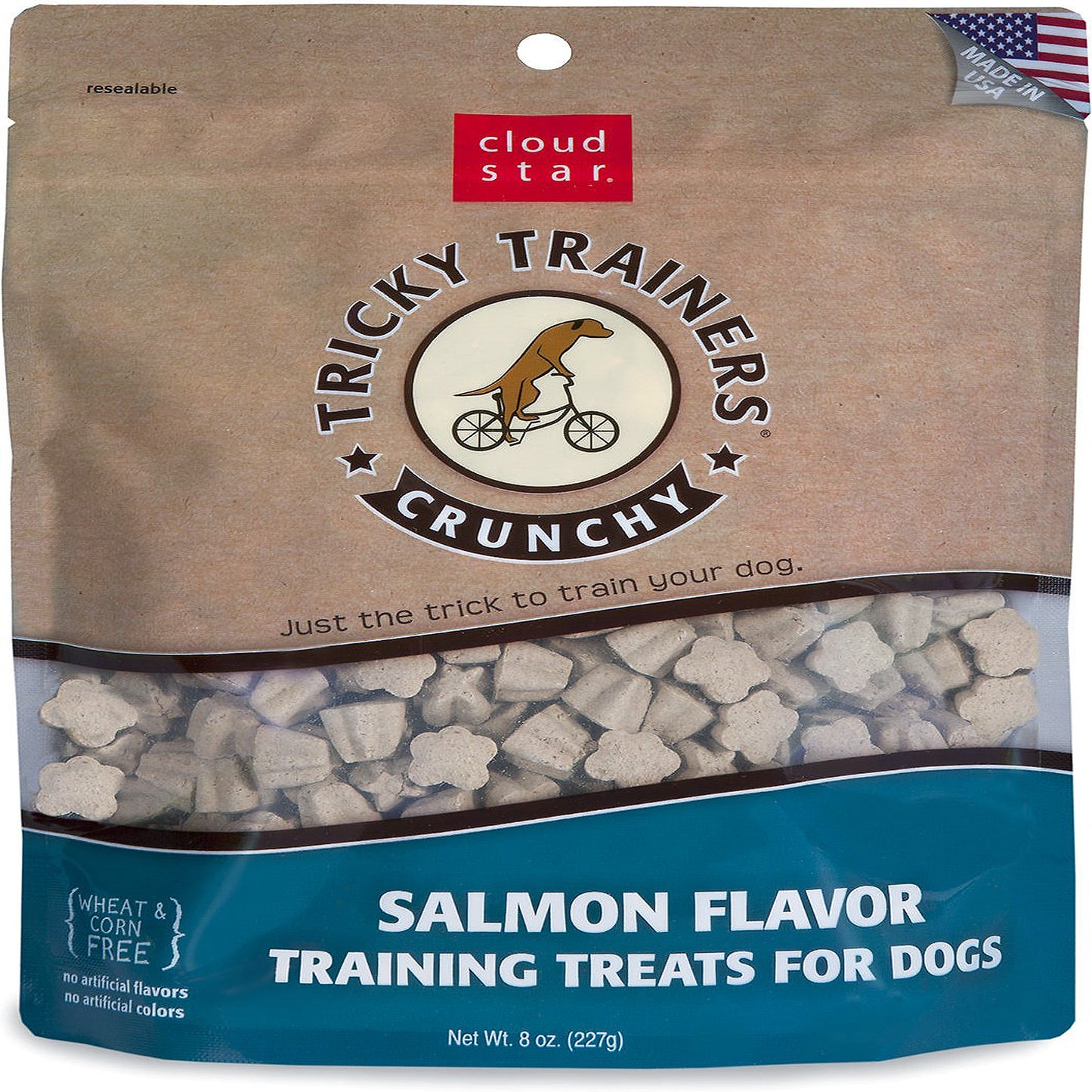 Cloud Star Crunchy Tricky Trainers Salmon Flavor Dog Treats, 8-Oz. Bag