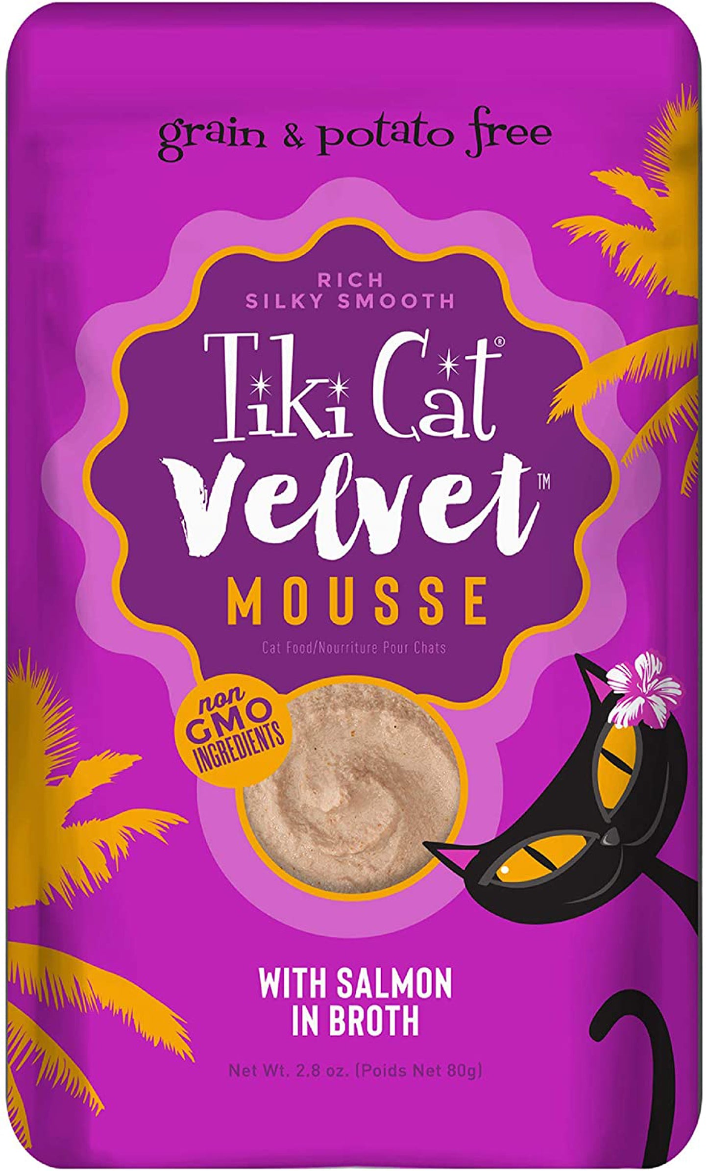 Tiki Pets Cat Velvet Mousse Salmon in Broth 2.8oz. (Case Of 12)