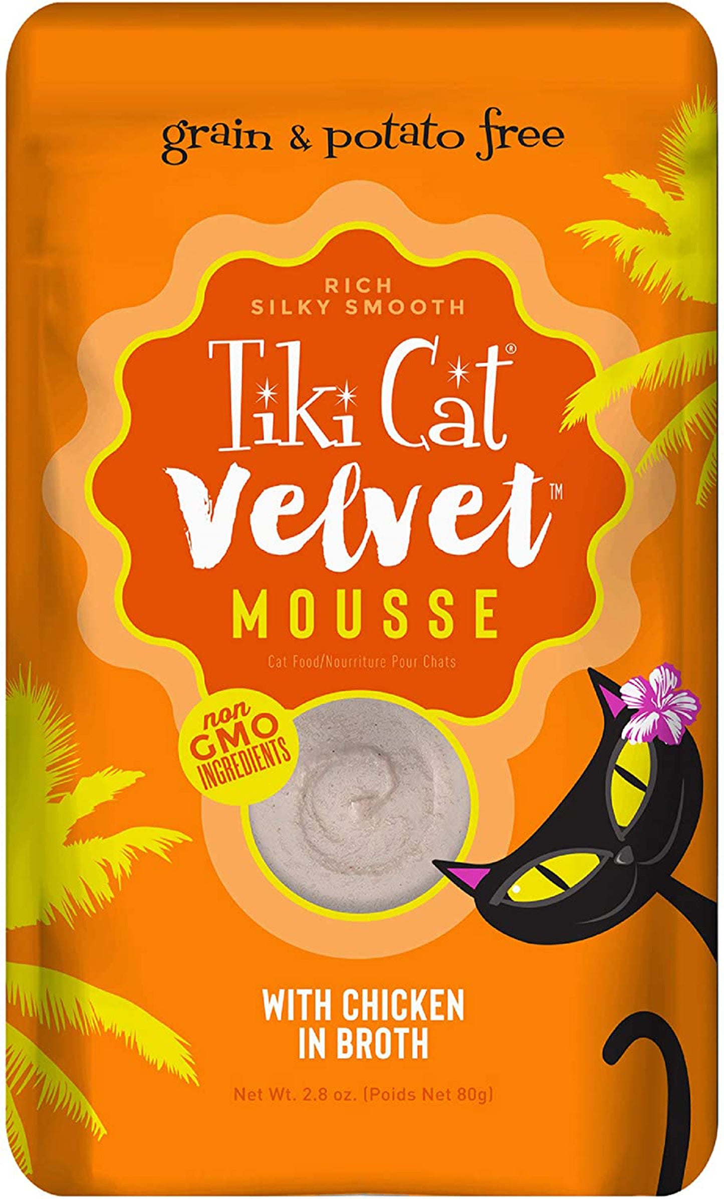 Tiki Pets Cat Velvet Mousse Chicken in Broth 2.8oz. (Case Of 12)