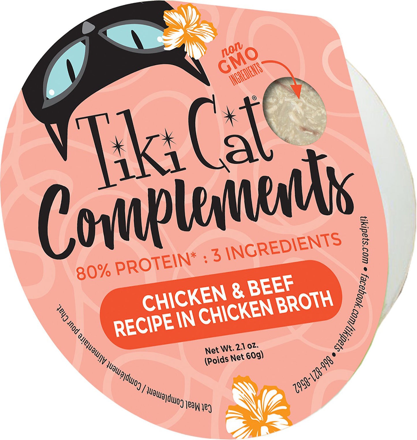 Tiki Pets Cat Complements Chicken and Beef 2.1oz. (Case Of 8)