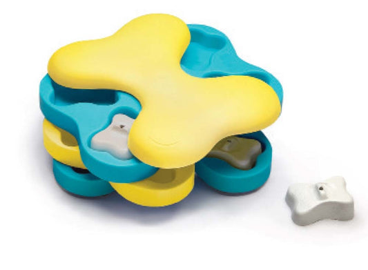 Nina Ottosson Tornado Interactive Dog Toy Blue, Yellow Large 11 in