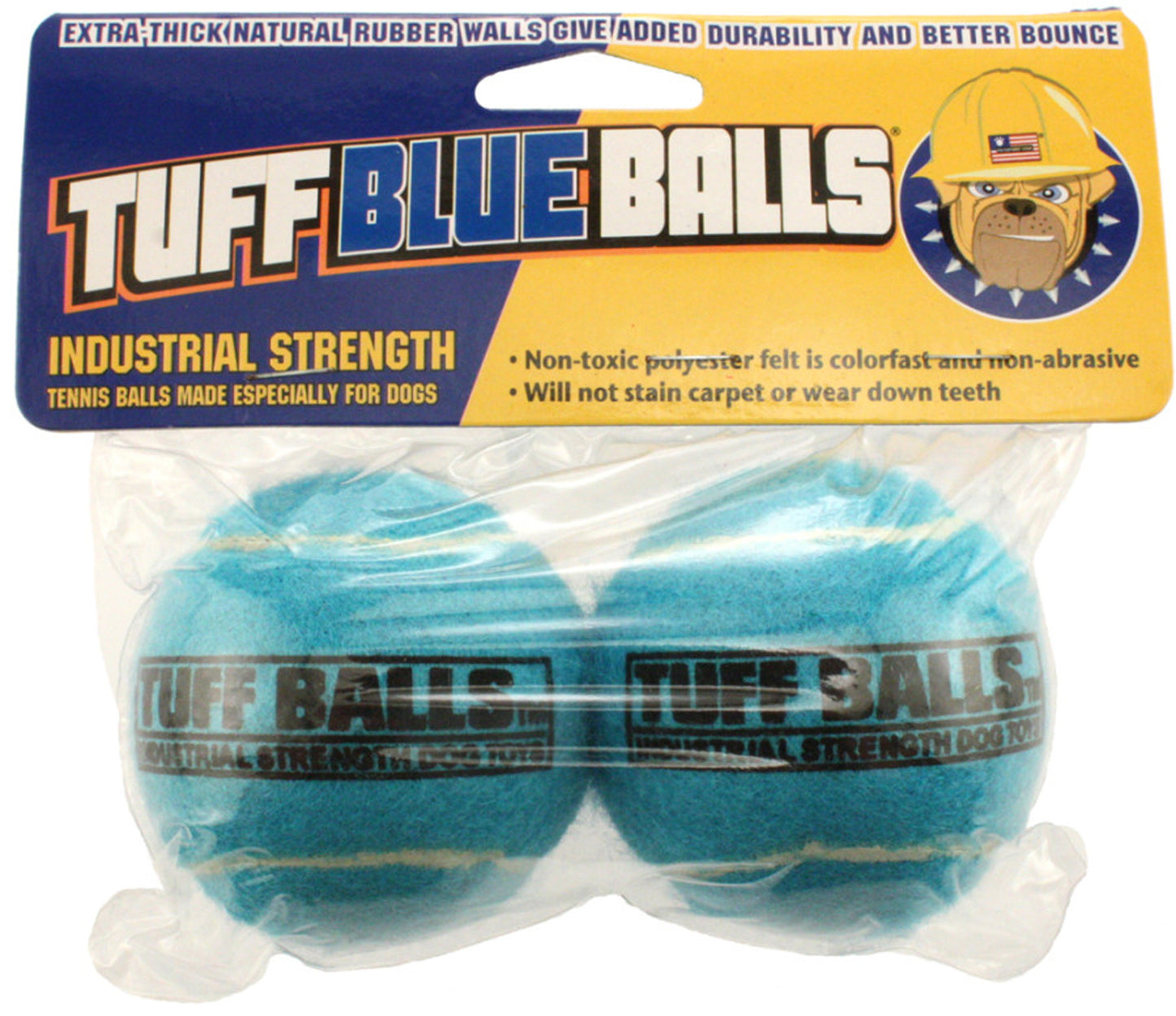 Petsport USA Tuff Ball Dog toy Blue 2 Pack 2.5 in