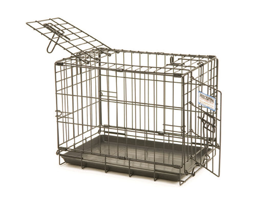 Precision Pet Products ProValu 2 Door Wire Dog Crate Hard-Sided Black 19 in