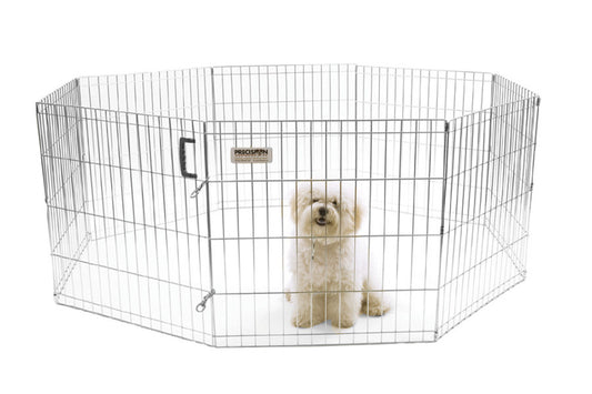 Precision Pet Products Exercise Pen Silver 24 in