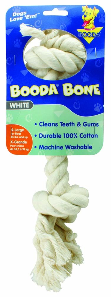 Booda 2-Knot Rope Bone Dog Toy 2 Knots Rope Bone White Extra Large