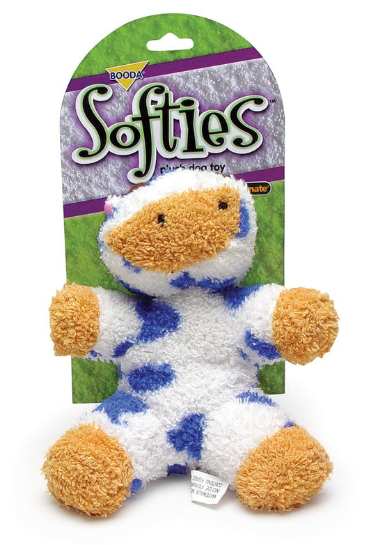 Booda Softies Dog Toy Cow Multi-Color Medium