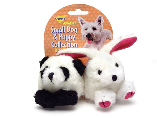 Booda Squatter Panda/Rabbit Small Dog & Puppy Toy Multi-Color Small 2 Pack