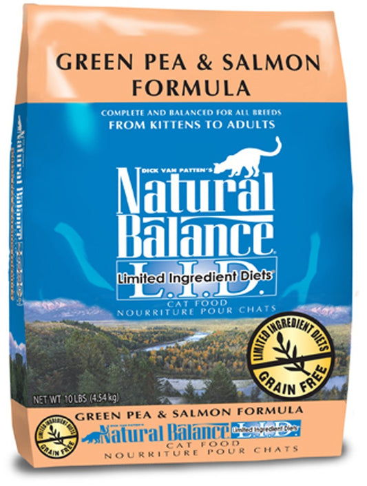 Natural Balance Pet Foods L.I.D Green Pea & Salmon Formula Dry Cat Food 10 lb