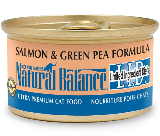 Natural Balance Pet Foods L.I.D. Salmon and Green Pea Formula Canned Cat Wet Food 24Ea/3 Oz, 24 Pk