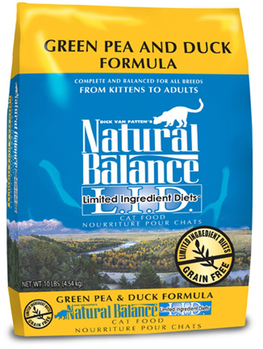 Natural Balance Pet Foods L.I.D Green Pea & Duck Formula Dry Cat Food 10 lb