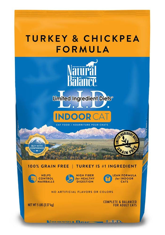 Natural Balance Pet Foods L.I.D Indoor Turkey & Chickpea Formula Cat Food 5 lb