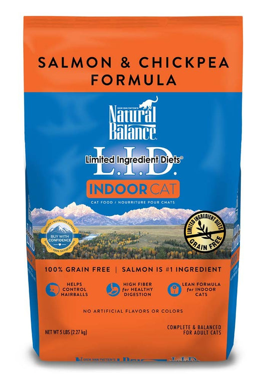 Natural Balance Pet Foods L.I.D Indoor Salmon & Chickpea Formula Cat Food 5 lb