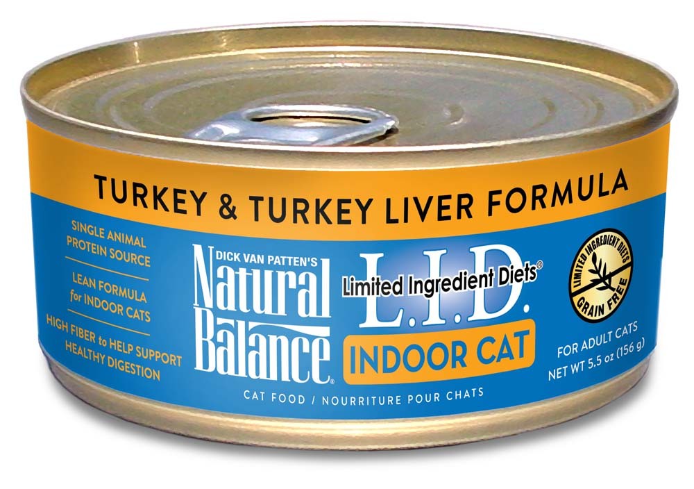 Natural Balance Lid Indoor Cat Turkey and Turkey Liver Formula 5.5Oz /24Pk