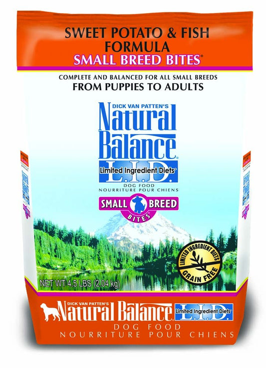 Natural Balance Lid Sweet Potato and Fish Small Breed Bites Dry Dog Food 4.5Lb