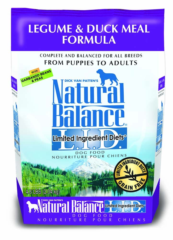 Natural Balance Lid Legume and Duck Meal Dry Dog Food 4.5Lb