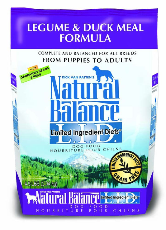 Natural Balance Lid Legume and Duck Meal Dry Dog Food 4.5Lb