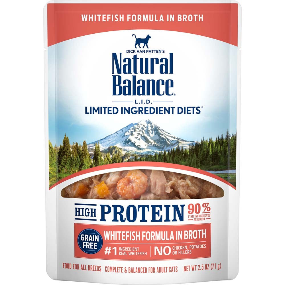 Natural Balance Pet Foods L.I.D. High Protein Whitefish Formula Cat Wet Food 2.5 oz 24 Pack