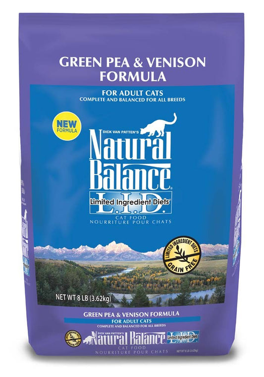 Natural Balance Pet Foods L.I.D Green Pea and Venison Formula Cat Food 8 Lb