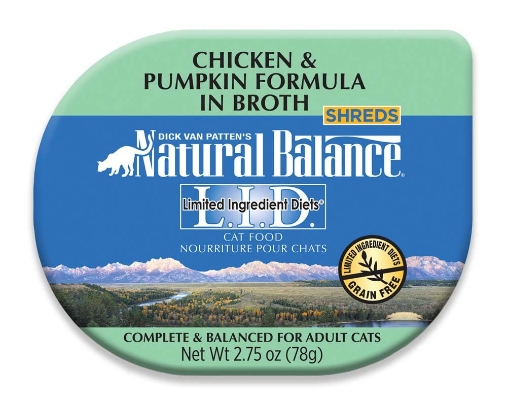 Natural Balance Pet Foods L.I.D. Chicken & Pumpkin Formula in Broth Cat Wet Food 2.75 oz 24 Pack