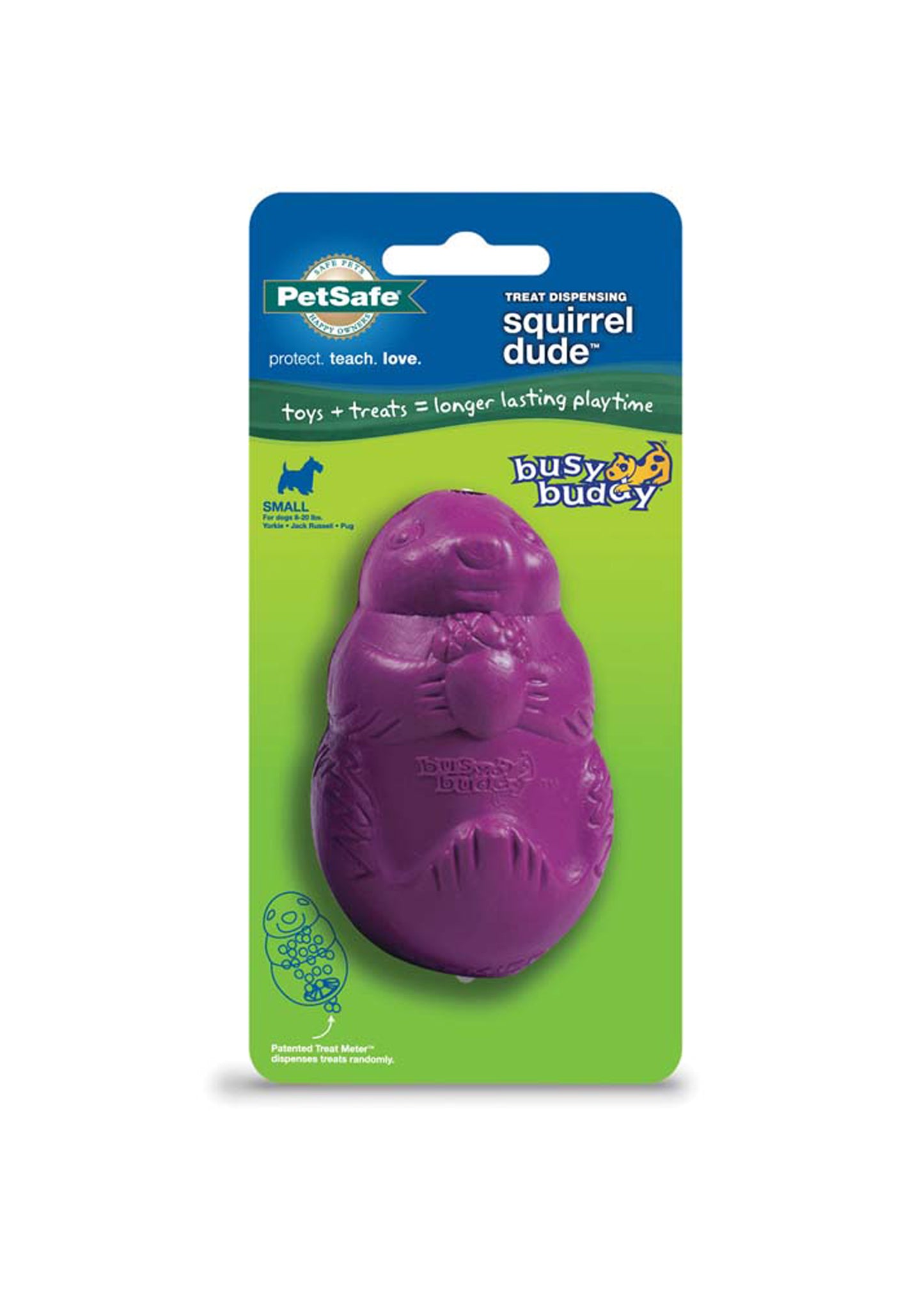 Busy Buddy Dog Toy Squirrel Dude Purple Small