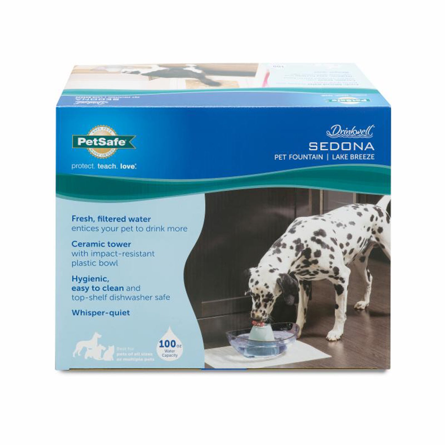 Drinkwell Sedona Pet Fountain Clear, White 1Ea