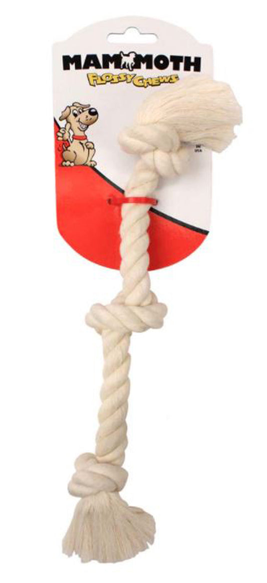 Mammoth Pet Products 100% Cotton 3 Knot Rope Tug Toy 3 Knots Multi-Color 20 in Medium