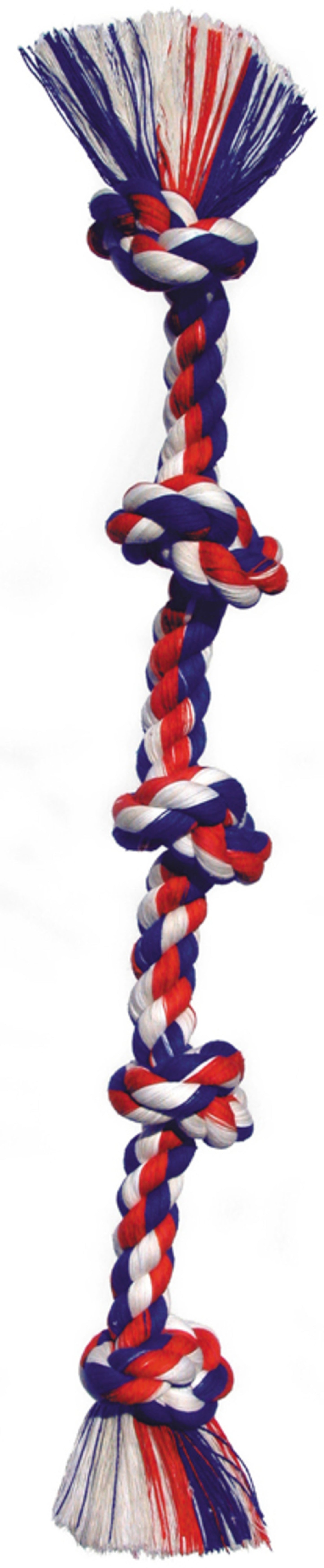 Mammoth Pet Products Cotton Blend Color 5 Knot Rope Tug Toy Assorted, 1ea/36 in, XL