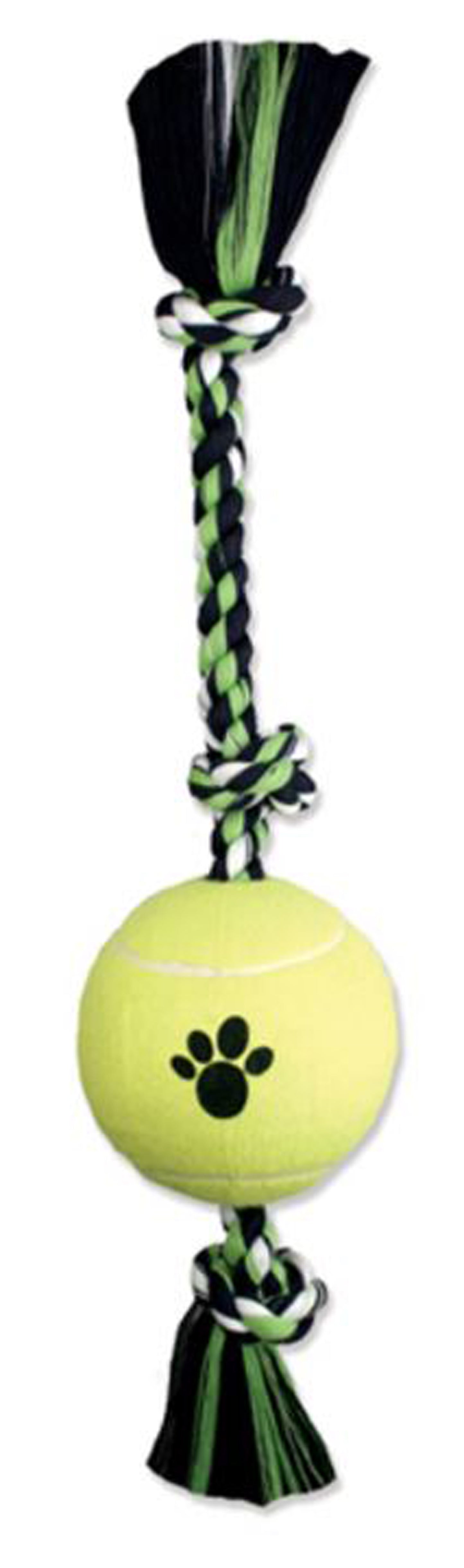 Mammoth Pet Products 3 Knot Tug Dog toy w/4in Tennis Ball 3 Knots Rope with Tennis Ball Multi-Color 24 in Large