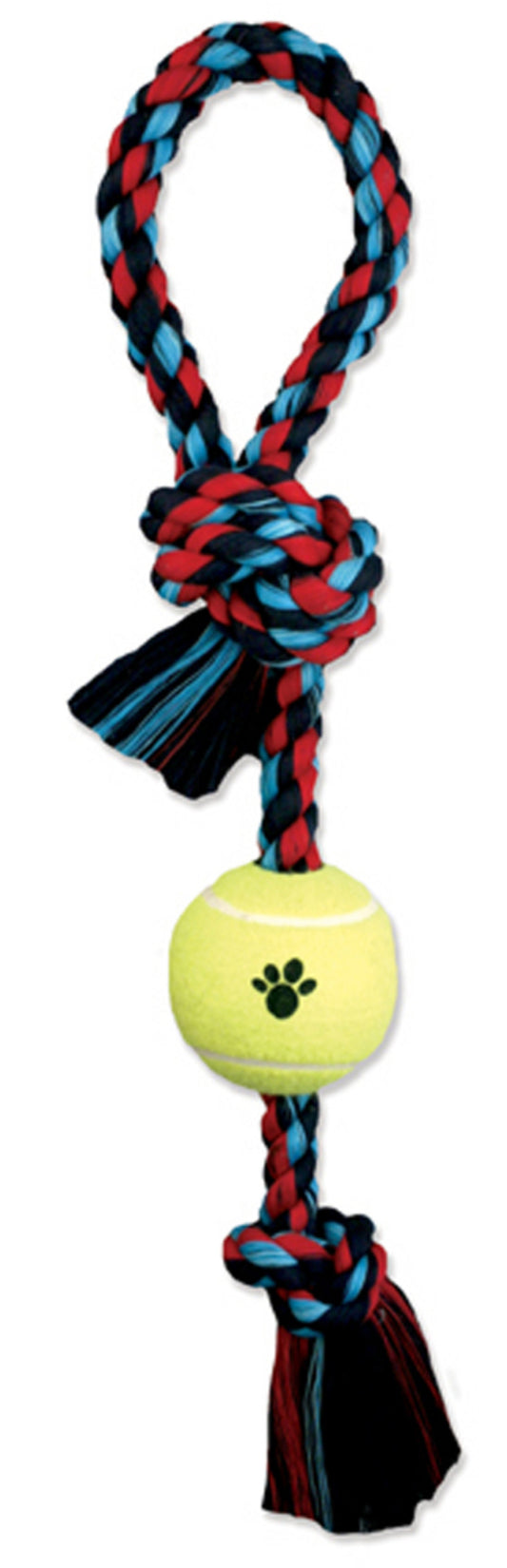 Mammoth Pet Products Pull Tug Dog toy w/Tennis Ball Pull Tug with Tennis Ball Multi-Color 20 in Medium