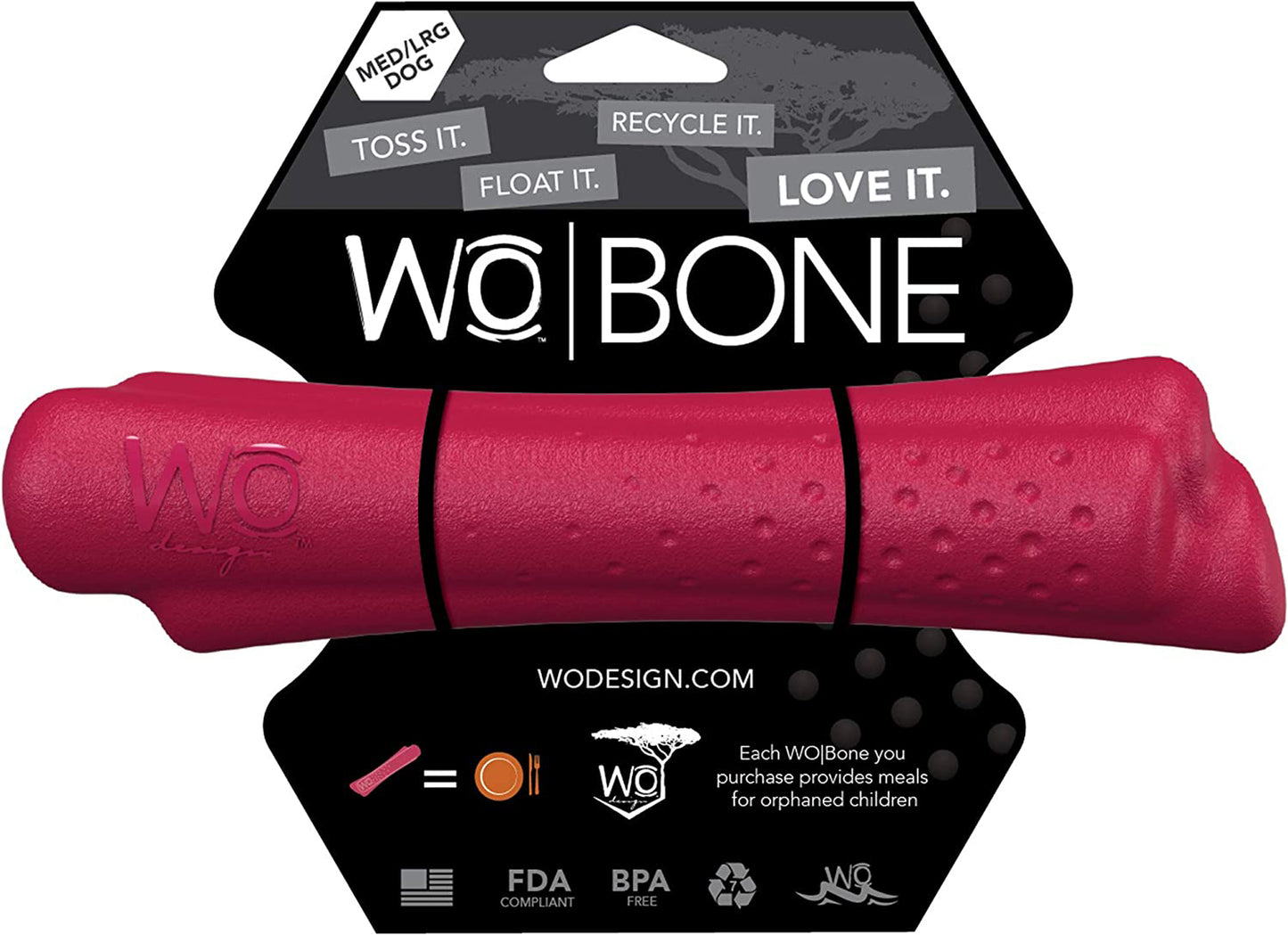 Wo Dog Bone Cranberry Large