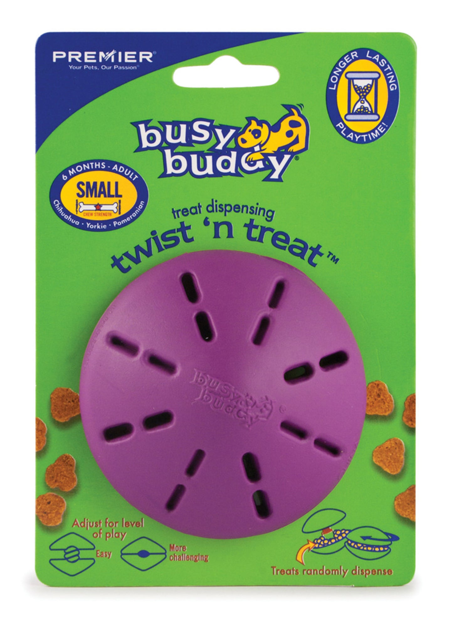 Busy Buddy Twist n Treat Toy Purple Small