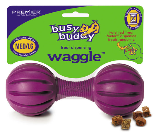 Busy Buddy Waggle Dog Toy Purple Medium Large