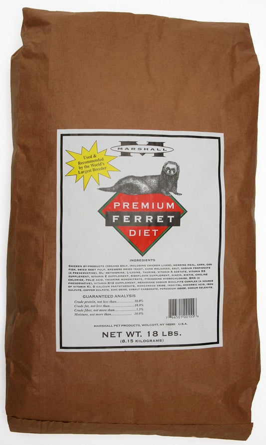 Marshall Pet Products Premium Ferret Diet Dry Food 18 Lb