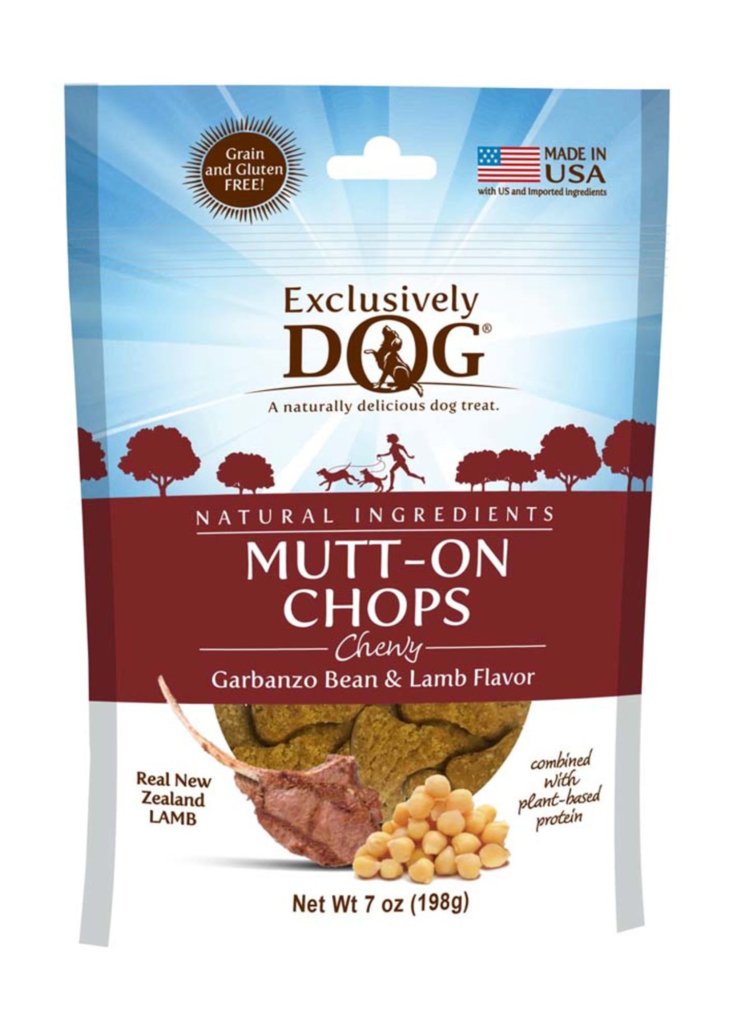 Exclusively Pet Mutt-On Chops Grain Free Chewy Dog Treats 7 oz