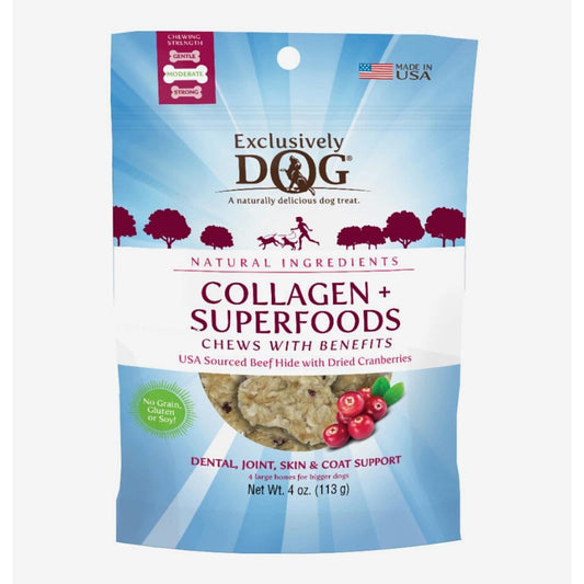 Exclusively Pet Collagen & Superfoods Chews w/Benefits Cranberry 1ea/4 oz