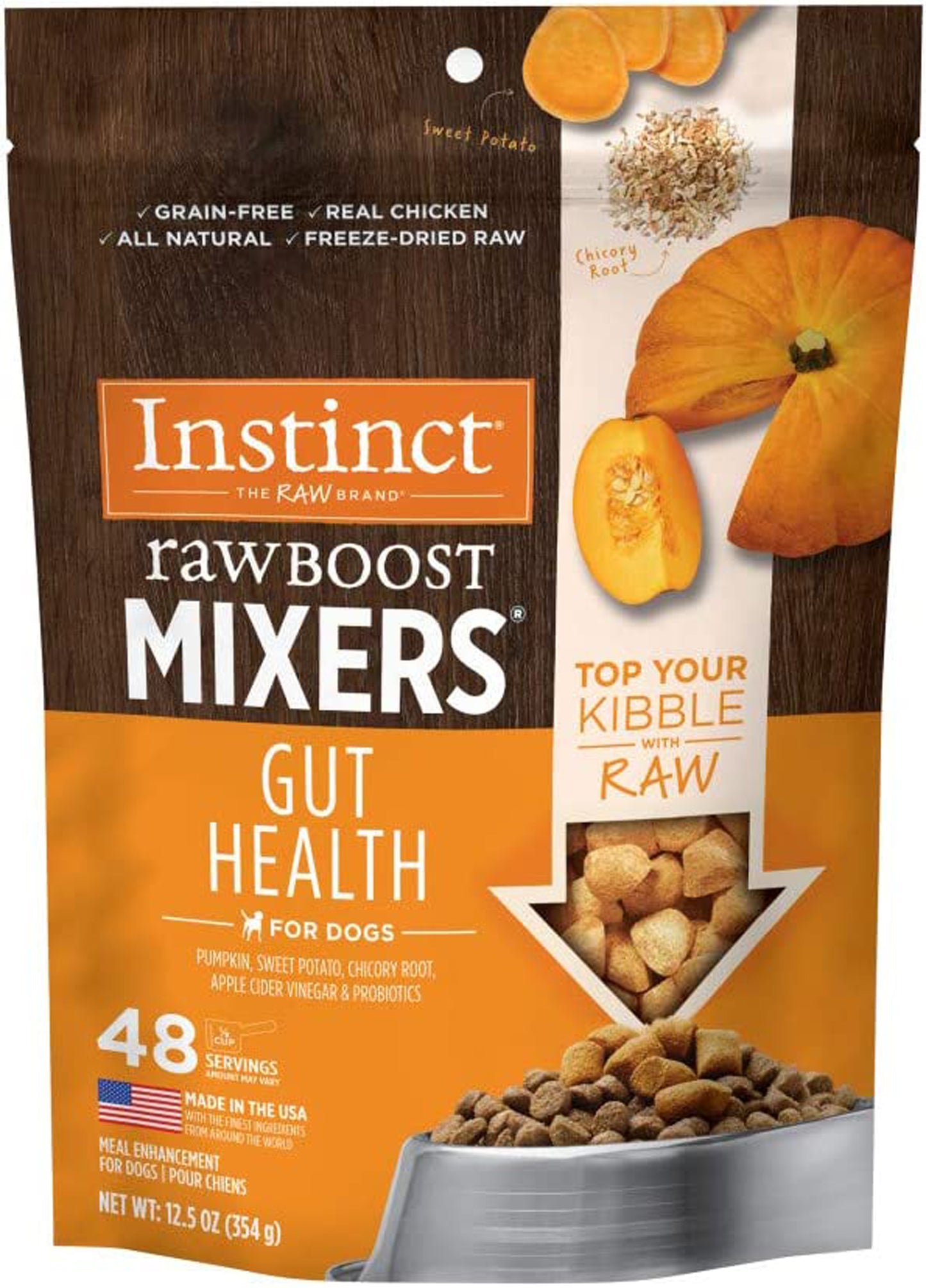 Natures Variety Dog Instinct Raw Boost Mixer Freeze Dried Gut Health 12.5oz.