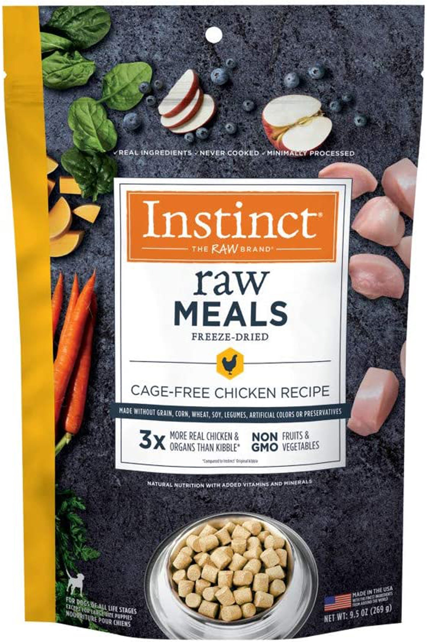 Natures Variety Dog Instinct Raw Meal Freezedried Chicken Cagefree 9.5oz.