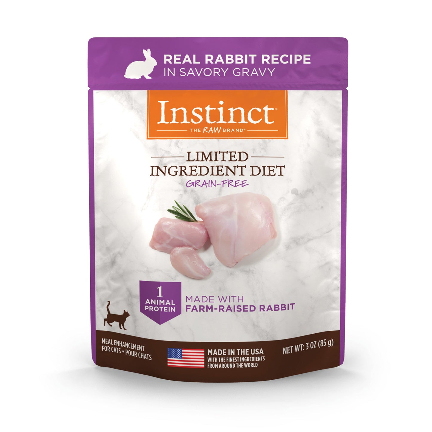 Natures Variety Instinct Cat Pouch Limited Ingredient Rabbit 3oz.(case of 24)