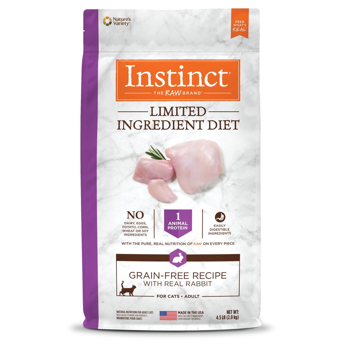 Natures Variety Instinct Cat Limited Ingredient Rabbit 4.5Lb Grainfree