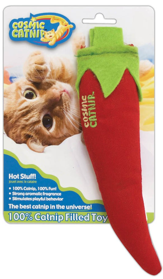 OurPets Cosmic 100% Catnip Filled Chili Pepper 'Hot Stuff' Cat Toy Red, Green