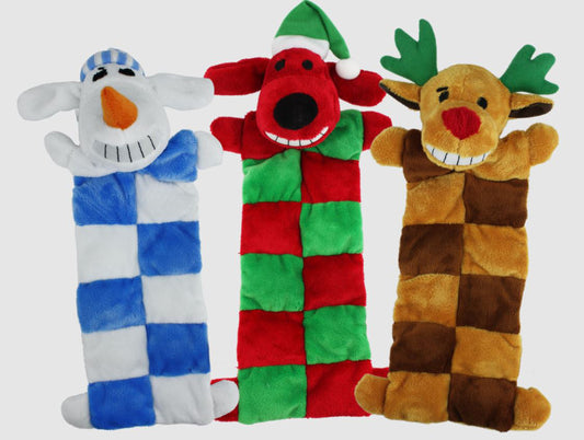 Multipet Loofa Christmas Squeaker Mat Assortment 12 inch