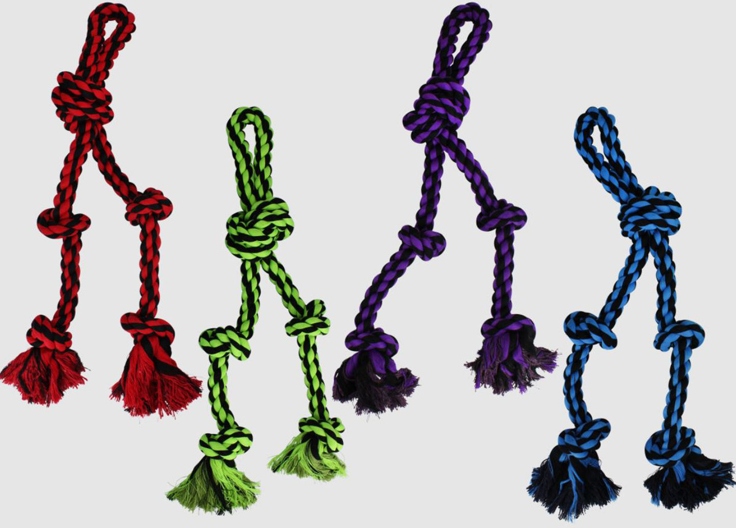 Multipet Nuts for Knots Rope Tug With 2 Danglers Dog Toy Assorted 15in SM