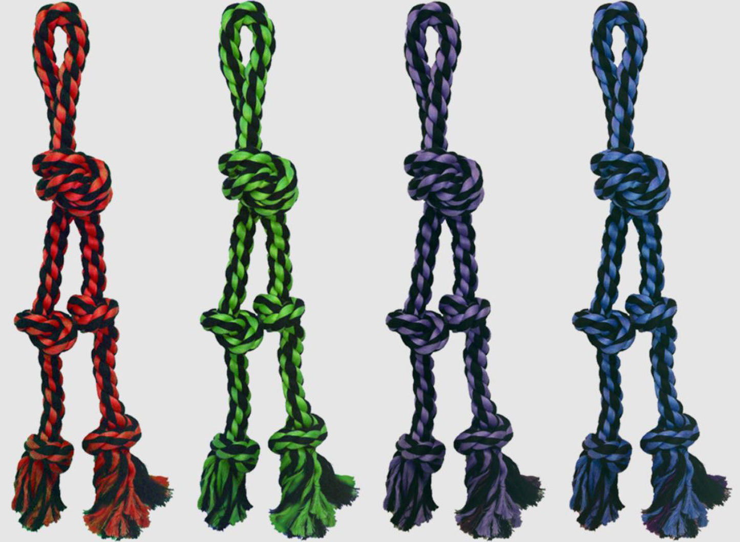 Multipet Nuts for Knots Rope Tug With 2 Danglers Dog Toy Assorted 20in LG